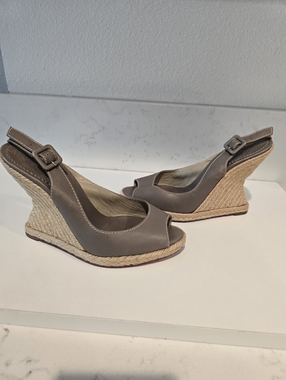Authentic Christian Louboutin You Love Leather Espadrille Summer Wedge Sandal 37 - Picture 6 of 9